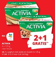 Promoties Activia yoghurt met vezels en muesli - Danone - Geldig van 25/04/2024 tot 08/05/2024 bij Spar (Colruytgroup)