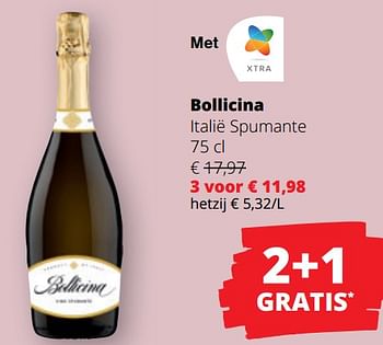 Promotions Bollicina italië spumante - Mousseux - Valide de 25/04/2024 à 08/05/2024 chez Spar (Colruytgroup)