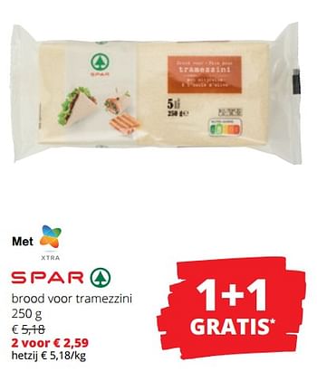 Promoties Brood voor tramezzini - Spar - Geldig van 25/04/2024 tot 08/05/2024 bij Spar (Colruytgroup)