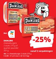 Promoties Cheeseburgers - Danlers - Geldig van 25/04/2024 tot 08/05/2024 bij Spar (Colruytgroup)