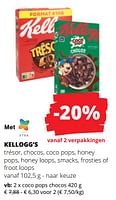 Promoties Coco pops chocos - Kellogg's - Geldig van 25/04/2024 tot 08/05/2024 bij Spar (Colruytgroup)