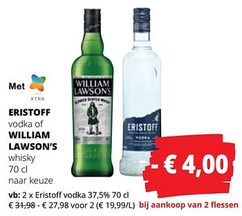 Promotions Eristoff vodka - Eristoff - Valide de 25/04/2024 à 08/05/2024 chez Spar (Colruytgroup)