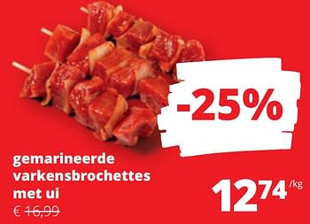 Promotions Gemarineerde varkensbrochettes met ui - Produit Maison - Spar Retail - Valide de 25/04/2024 à 08/05/2024 chez Spar (Colruytgroup)