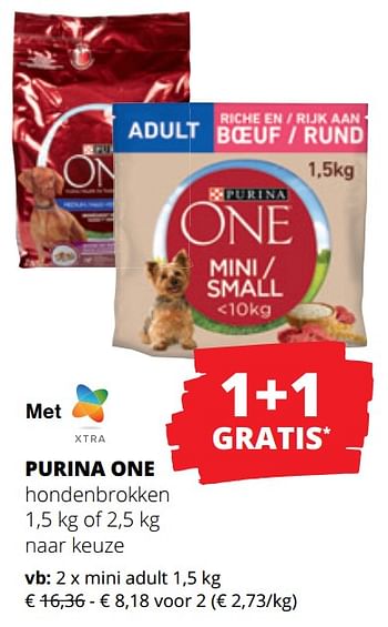 Promoties Hondenbrokken mini adult - Purina - Geldig van 25/04/2024 tot 08/05/2024 bij Spar (Colruytgroup)