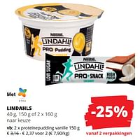 Promoties Lindahls proteïnepudding vanille - Nestlé - Geldig van 25/04/2024 tot 08/05/2024 bij Spar (Colruytgroup)