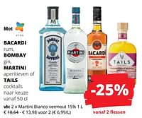 Promoties Martini bianco vermout - Martini - Geldig van 25/04/2024 tot 08/05/2024 bij Spar (Colruytgroup)