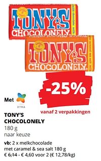 Melkchocolade met caramel + sea salt-Tony