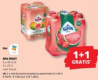 Promoties Niet bruisend strawberry watermelon - Spa - Geldig van 25/04/2024 tot 08/05/2024 bij Spar (Colruytgroup)
