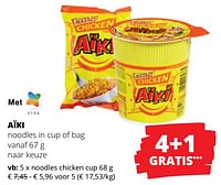 Promoties Noodles chicken cup - Aiki - Geldig van 25/04/2024 tot 08/05/2024 bij Spar (Colruytgroup)