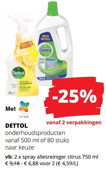 Promotions Onderhoudsproducten spray allesreiniger citrus - Dettol - Valide de 25/04/2024 à 08/05/2024 chez Spar (Colruytgroup)