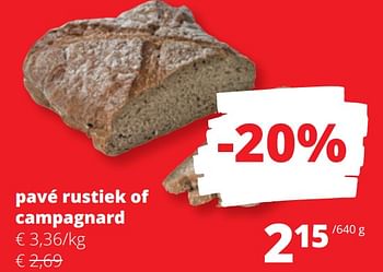 Promotions Pavé rustiek of campagnard - Produit Maison - Spar Retail - Valide de 25/04/2024 à 08/05/2024 chez Spar (Colruytgroup)