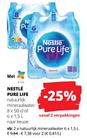 Promoties Pure life natuurlijk mineraalwater - Nestlé - Geldig van 25/04/2024 tot 08/05/2024 bij Spar (Colruytgroup)