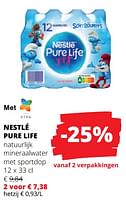 Promoties Pure life natuurlijk mineraalwater met sportdop - Nestlé - Geldig van 25/04/2024 tot 08/05/2024 bij Spar (Colruytgroup)