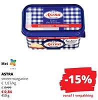 Promoties Smeermargarine - Astra - Geldig van 25/04/2024 tot 08/05/2024 bij Spar (Colruytgroup)