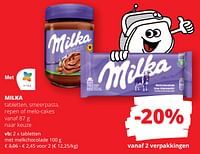 Promoties Tabletten met melkchocolade - Milka - Geldig van 25/04/2024 tot 08/05/2024 bij Spar (Colruytgroup)