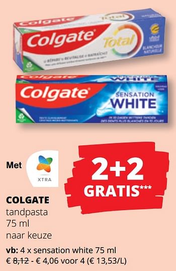 Promotions Tandpasta sensation white - Colgate - Valide de 25/04/2024 à 08/05/2024 chez Spar (Colruytgroup)
