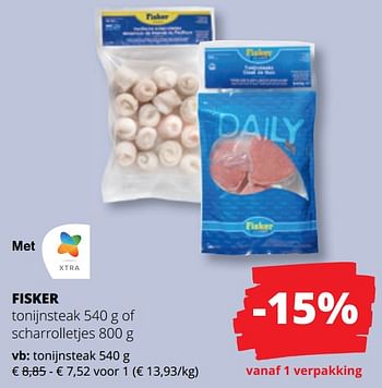 Promotions Tonijnsteak of scharrolletjes - Fisker - Valide de 25/04/2024 à 08/05/2024 chez Spar (Colruytgroup)