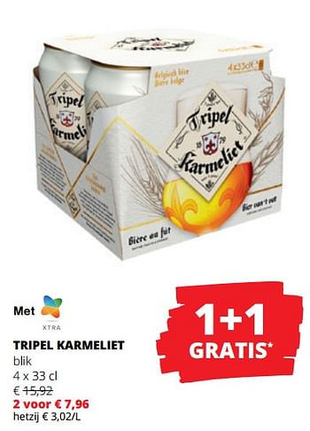 Promotions Tripel karmeliet blik - TRipel Karmeliet - Valide de 25/04/2024 à 08/05/2024 chez Spar (Colruytgroup)