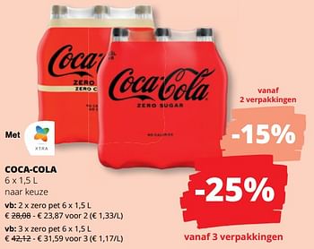 Promotions Zero pet - Coca Cola - Valide de 25/04/2024 à 08/05/2024 chez Spar (Colruytgroup)