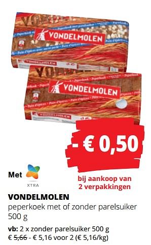 Promoties Zonder parelsuiker - Vondelmolen - Geldig van 25/04/2024 tot 08/05/2024 bij Spar (Colruytgroup)