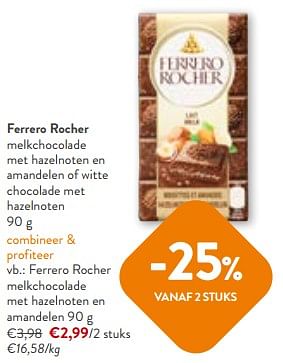 Promotions Ferrero rocher melkchocolade met hazelnoten en amandelen - Ferrero - Valide de 24/04/2024 à 07/05/2024 chez OKay