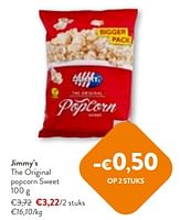 Promoties Jimmy`s the original popcorn sweet - Jimmy's - Geldig van 24/04/2024 tot 07/05/2024 bij OKay