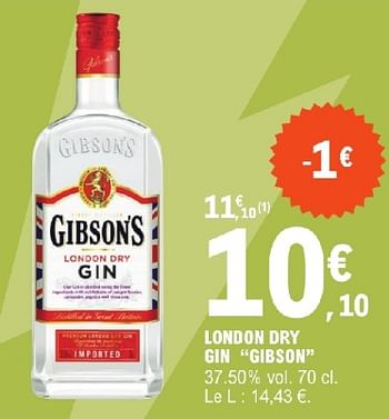 Promotions London dry gin gibson - Gibson`s - Valide de 23/04/2024 à 04/05/2024 chez E.Leclerc