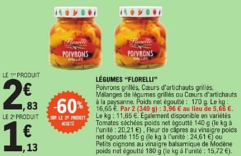 Promotions Légumes florelli - Produit Maison - E.Leclerc - Valide de 23/04/2024 à 04/05/2024 chez E.Leclerc