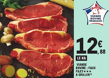 Promotions Viande bovine faux filet a griller - Produit Maison - E.Leclerc - Valide de 23/04/2024 à 04/05/2024 chez E.Leclerc