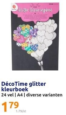 Promotions Décotime glitter kleurboek - Decotime - Valide de 24/04/2024 à 30/04/2024 chez Action
