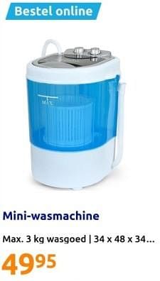 Promotions Mini wasmachine - Produit Maison - Action - Valide de 24/04/2024 à 30/04/2024 chez Action