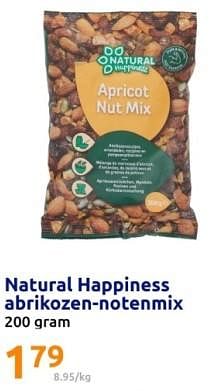 Promotions Natural happiness abrikozen notenmix - Natural Happiness - Valide de 24/04/2024 à 30/04/2024 chez Action