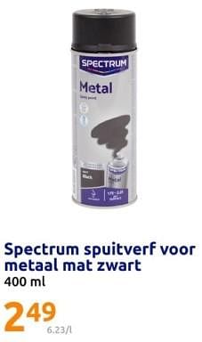 Promotions Spectrum spuitverf voor metaal mat zwart - SPECTRUM - Valide de 24/04/2024 à 30/04/2024 chez Action