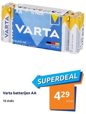 Promoties Varta batterijen aa - Varta - Geldig van 24/04/2024 tot 30/04/2024 bij Action