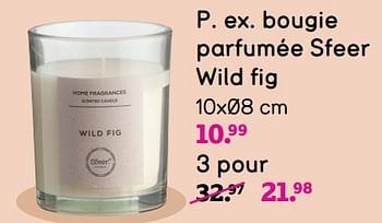 Promoties Bougie parfumée sfeer wild fig - Huismerk - Leen Bakker - Geldig van 22/04/2024 tot 05/05/2024 bij Leen Bakker