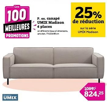 Promoties Canapé umix madison 4 places - Umix - Geldig van 22/04/2024 tot 05/05/2024 bij Leen Bakker