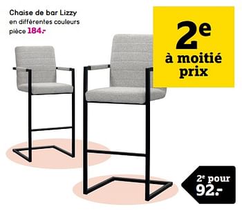 Promotions Chaise de bar lizzy - Produit maison - Leen Bakker - Valide de 22/04/2024 à 05/05/2024 chez Leen Bakker
