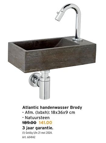 Promotions Atlantic handenwasser brody - Atlantic - Valide de 24/04/2024 à 30/04/2024 chez Gamma