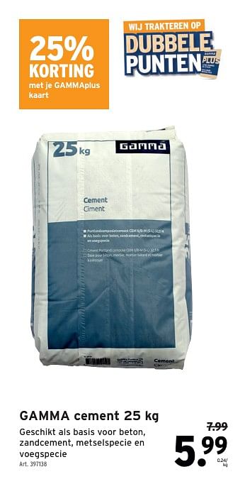 Promotions Gamma cement - Gamma - Valide de 24/04/2024 à 30/04/2024 chez Gamma