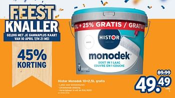 Promotions Histor monodek - Histor - Valide de 24/04/2024 à 30/04/2024 chez Gamma