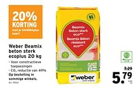 Promoties Weber beamix beton sterk ecoplus - Weber - Geldig van 24/04/2024 tot 30/04/2024 bij Gamma
