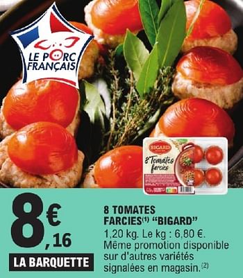 Promoties 8 tomates farcies bigard - Bigard - Geldig van 23/04/2024 tot 04/05/2024 bij E.Leclerc