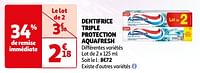 Promoties Dentifrice triple protection aquafresh - Aquafresh - Geldig van 23/04/2024 tot 06/05/2024 bij Auchan