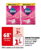 Promoties Serviettes nana - Nana - Geldig van 23/04/2024 tot 06/05/2024 bij Auchan