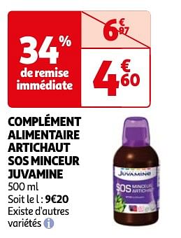 Promoties Complément alimentaire artichaut sos minceur juvamine - Juvamine - Geldig van 23/04/2024 tot 06/05/2024 bij Auchan