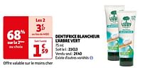 Promoties Dentifrice blancheur l`arbre vert - L'arbre vert - Geldig van 23/04/2024 tot 06/05/2024 bij Auchan