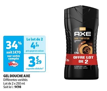 Promoties Gel douche axe - Axe - Geldig van 23/04/2024 tot 06/05/2024 bij Auchan