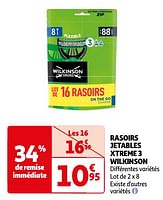 Promoties Rasoirs jetables xtreme 3 wilkinson - Wilkinson - Geldig van 23/04/2024 tot 06/05/2024 bij Auchan