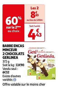 Barre encas minceur 2 chocolats gerlinea-Gerlinéa