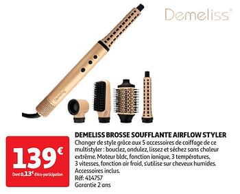 Promoties Demeliss brosse soufflante airflow styler - Demeliss - Geldig van 23/04/2024 tot 06/05/2024 bij Auchan